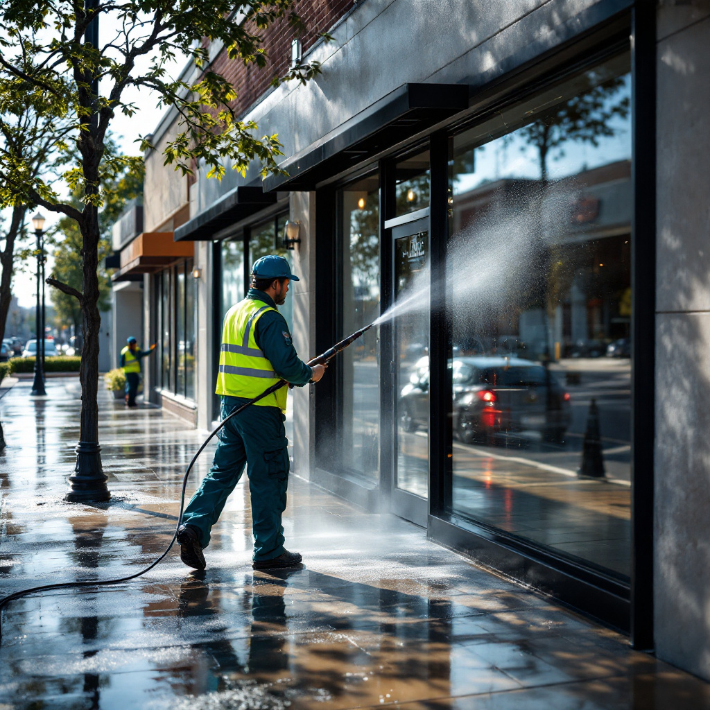 Storefront Commercial Pressure Washing in Ocala, Florida Storefront Commercial Pressure Washing in Ocala, Florida